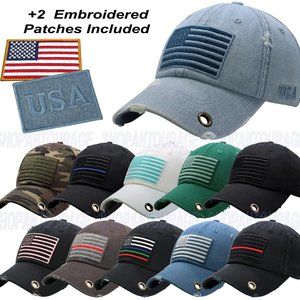 ANTOURAGE American Flag Vintage Hat with Keyhole